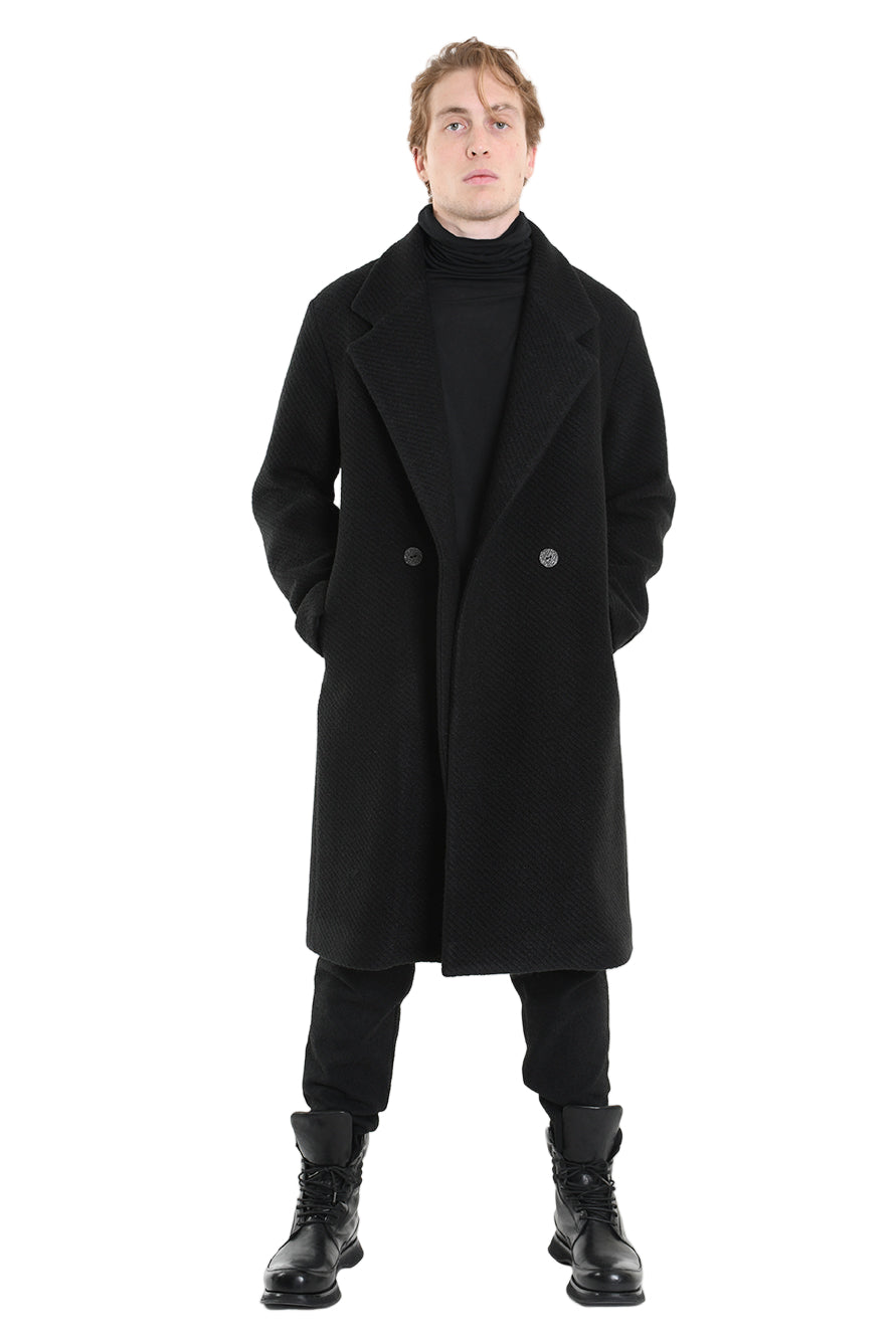 3P M1178 COAT Regular Woven Cloth Fabric Black LA HAINE INSIDE US