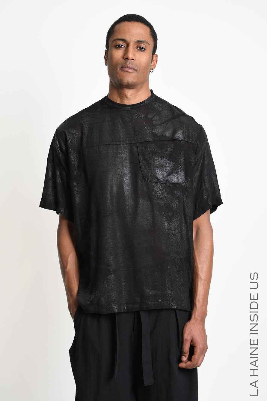 3Z M1311 T-SHIRT Over Viscose Wool Rubberized Coating Black