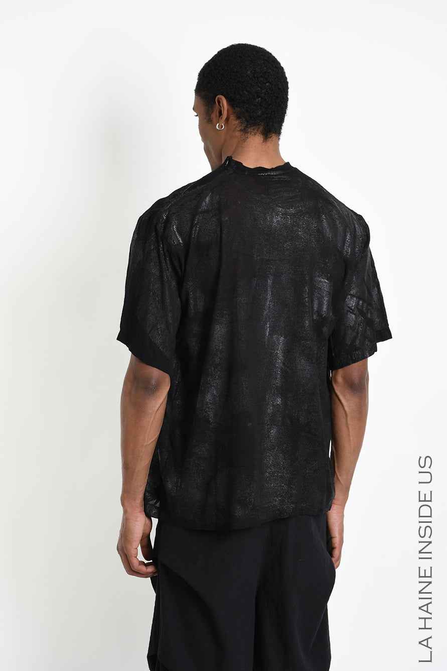 3Z M1311 T-SHIRT Over Viscose Wool Rubberized Coating Black