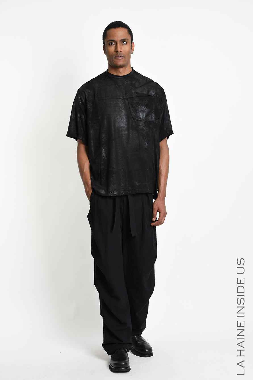 3Z M1311 T-SHIRT Over Viscose Wool Rubberized Coating Black