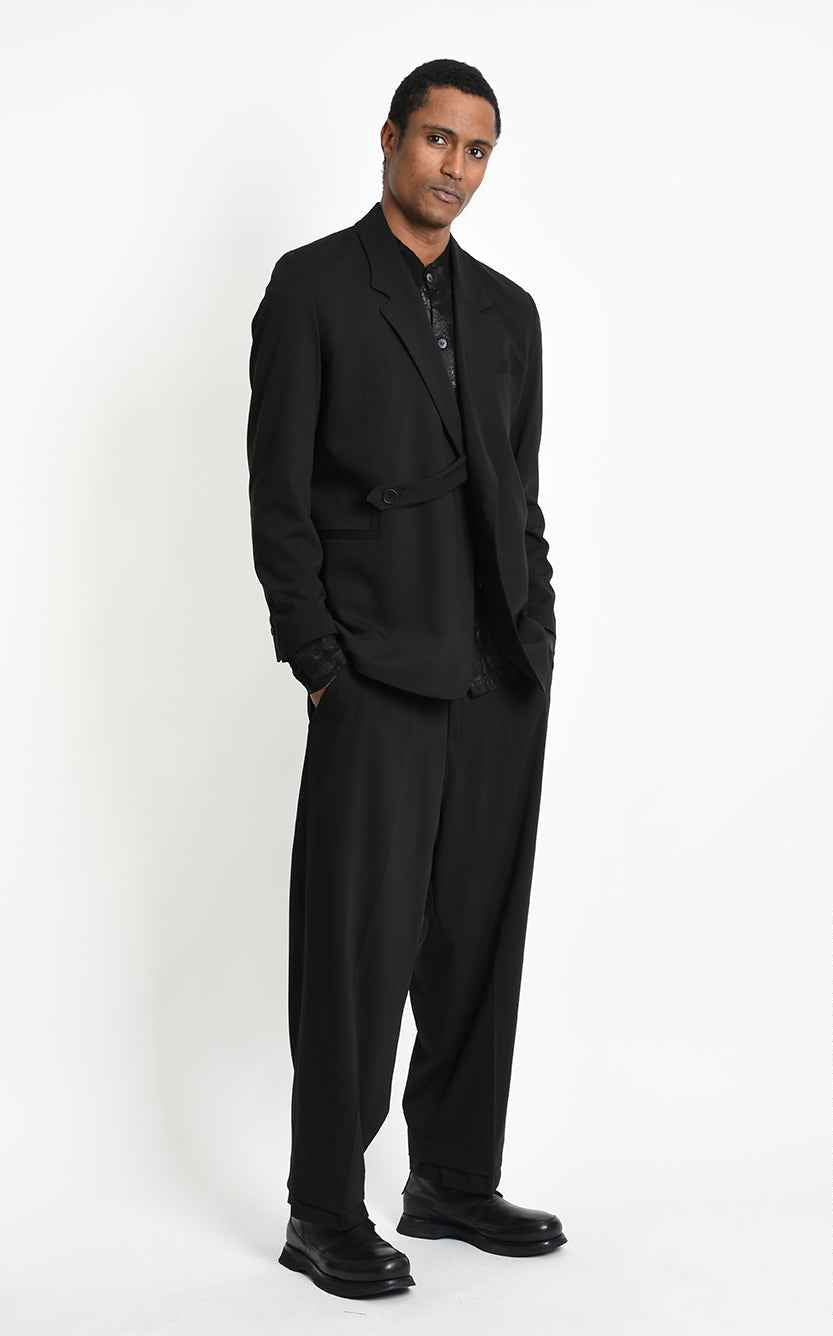 3Z M1317 TROUSER Comfort Fluid Blend Wool Black