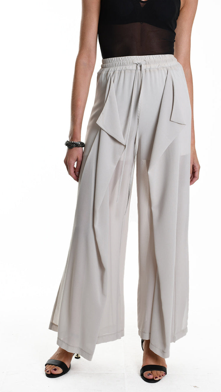 A34B W505725 TROUSER Wide Georgette Sand