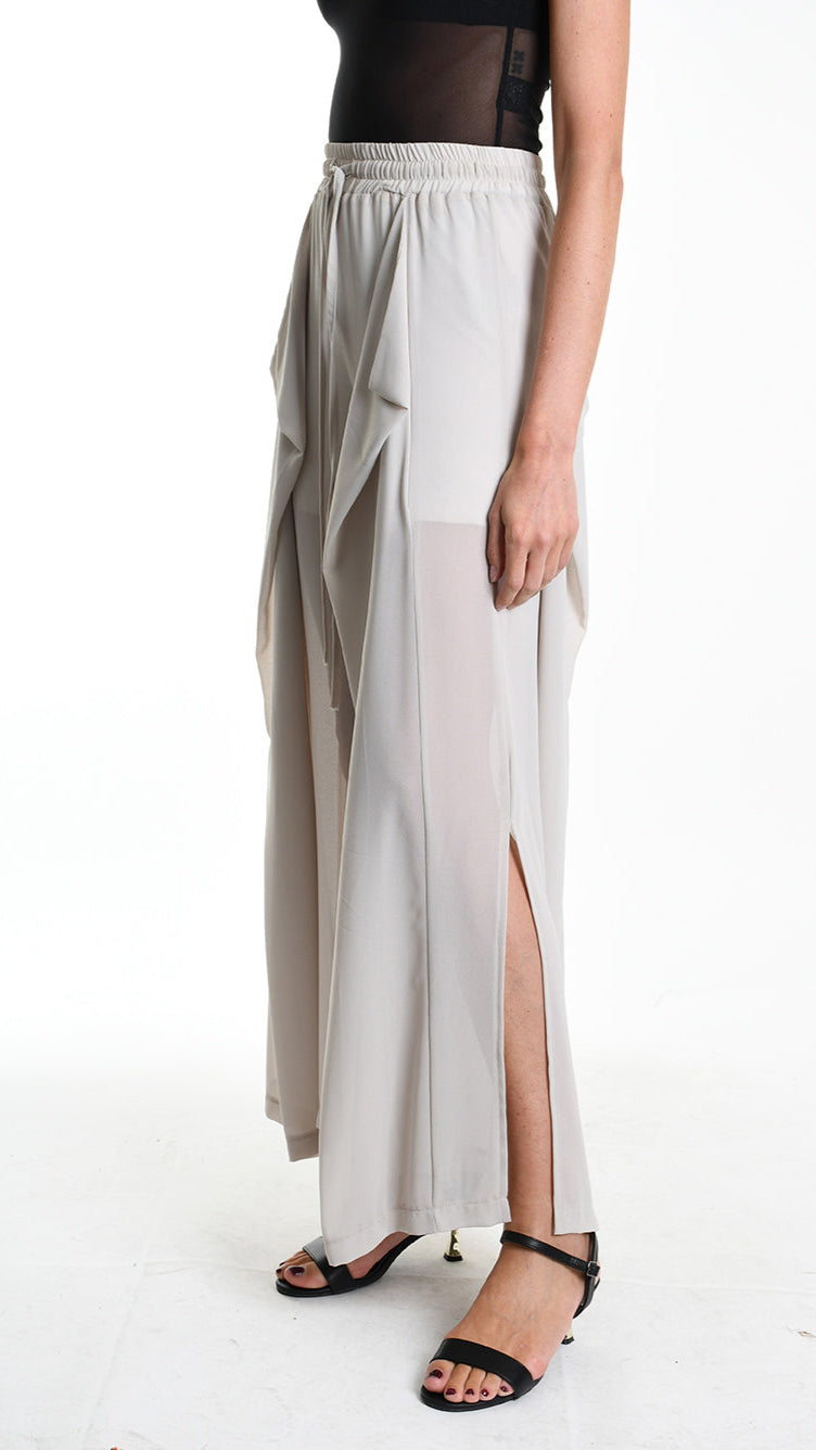 A34B W505725 TROUSER Wide Georgette Sand