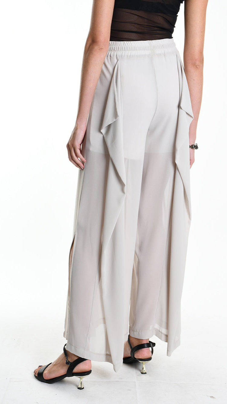 A34B W505725 TROUSER Wide Georgette Sand