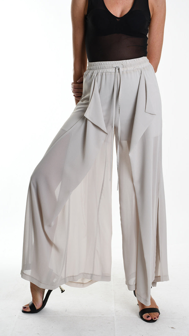 A34B W505725 TROUSER Wide Georgette Sand