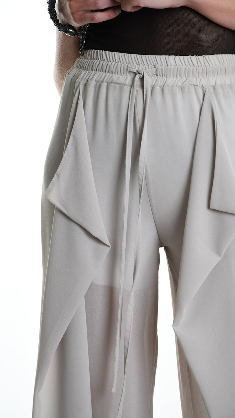 A34B W505725 TROUSER Wide Georgette Sand