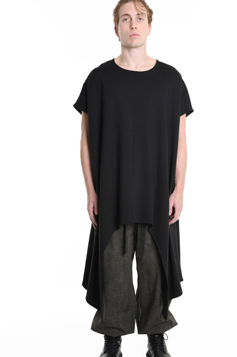 4B W5140 DRESS Asymmetric Over Punto Milano UNISEX Black LA HAINE INSIDE US