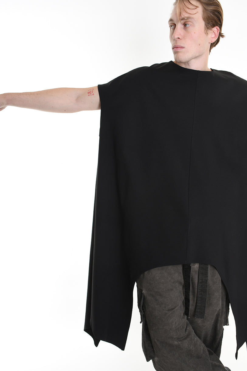 4B W5140 DRESS Asymmetric Over Punto Milano UNISEX Black LA HAINE INSIDE US