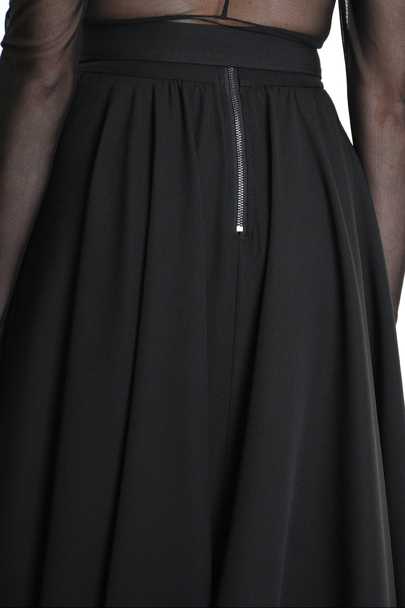 4B W5155 SKIRT Asymmetric Tecno Stretch Black LA HAINE INSIDE US