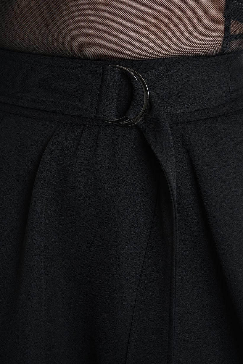 4B W5155 SKIRT Asymmetric Tecno Stretch Black LA HAINE INSIDE US