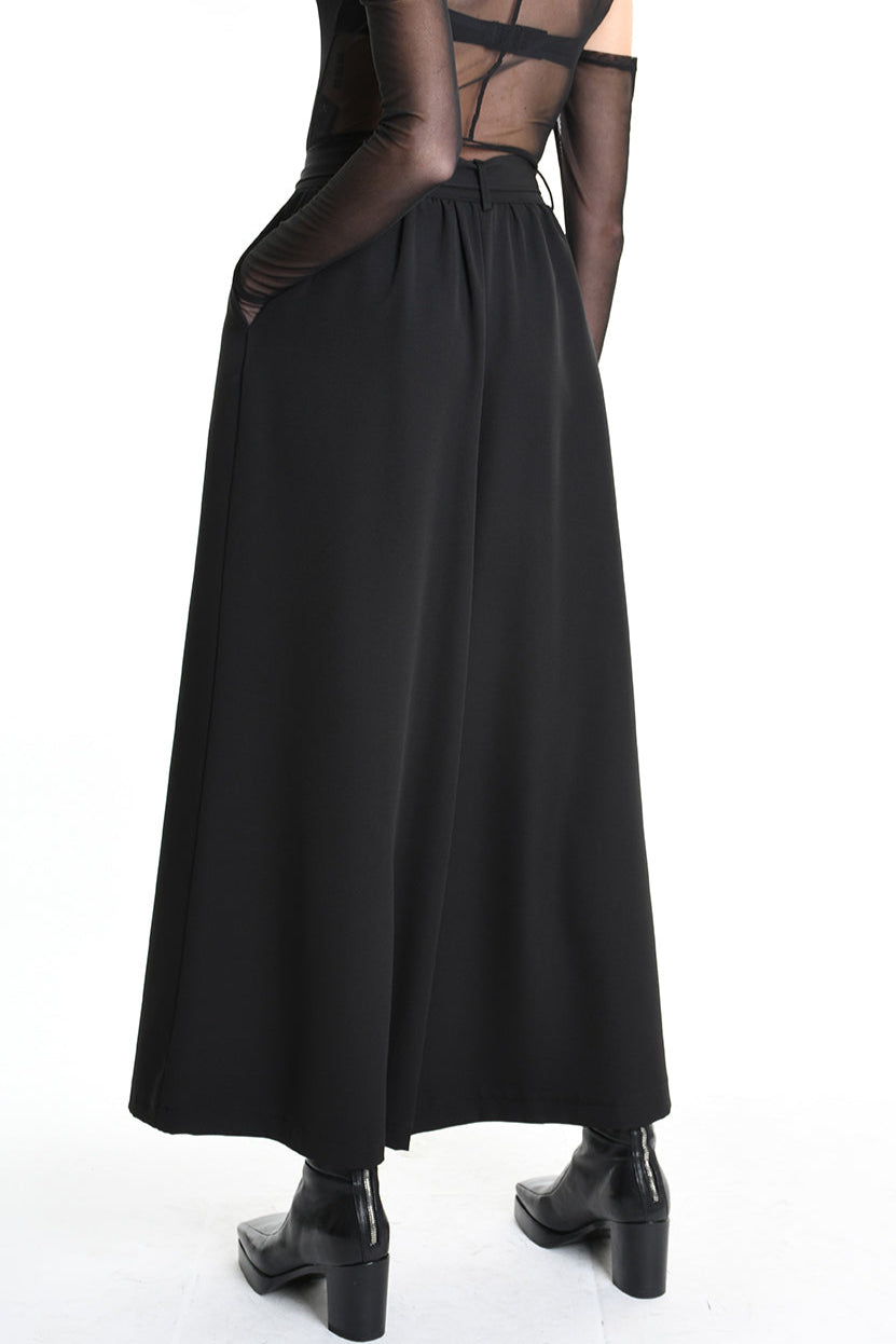 4B W5156 TROUSER Wide Fit Tecno Stretch Black WOMAN LA HAINE INSIDE US