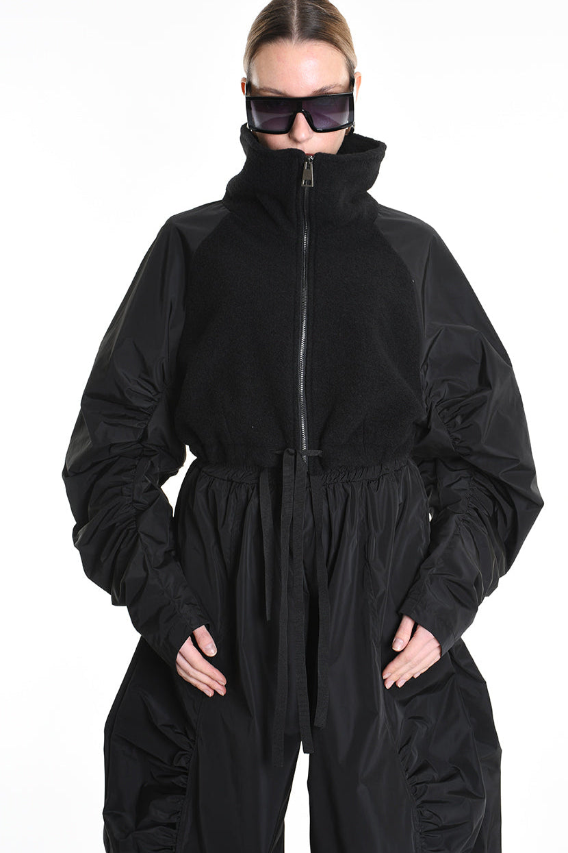 4B W5188 BOMBER Over Boiled Wool & Doubled Nylon Black LA HAINE INSIDE US