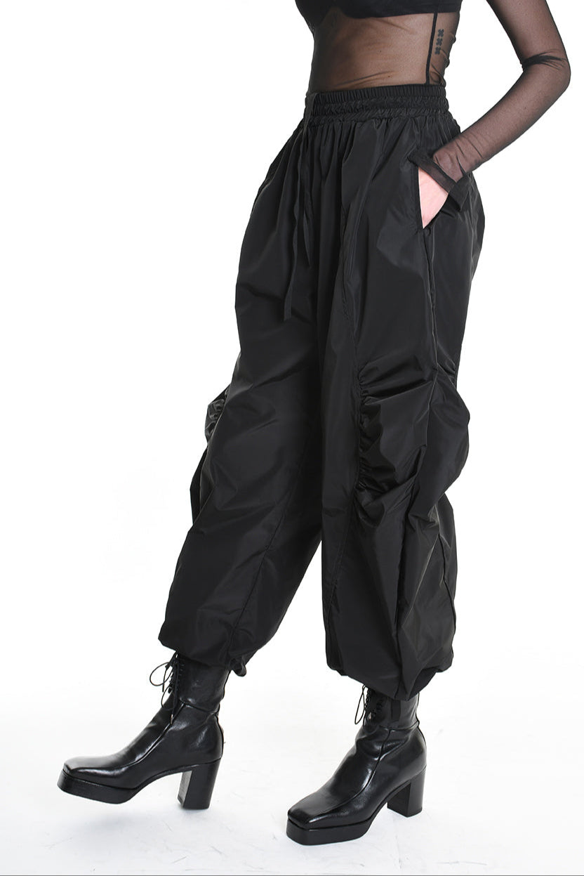 4B W5189 TROUSER Over Nylon Black WOMAN LA HAINE INSIDE US