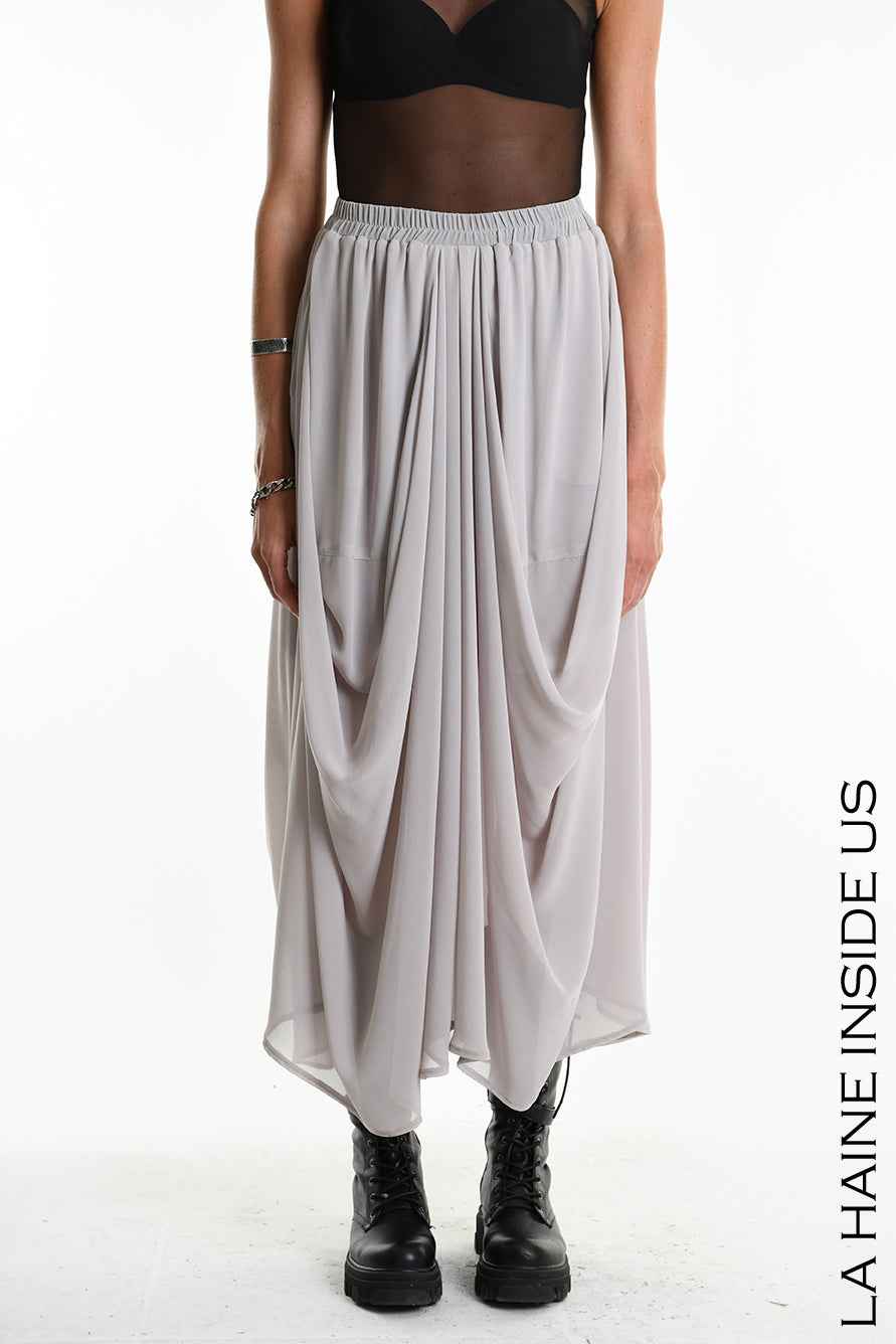 4B W5341 SKIRT Long Georgette & Lining Grey