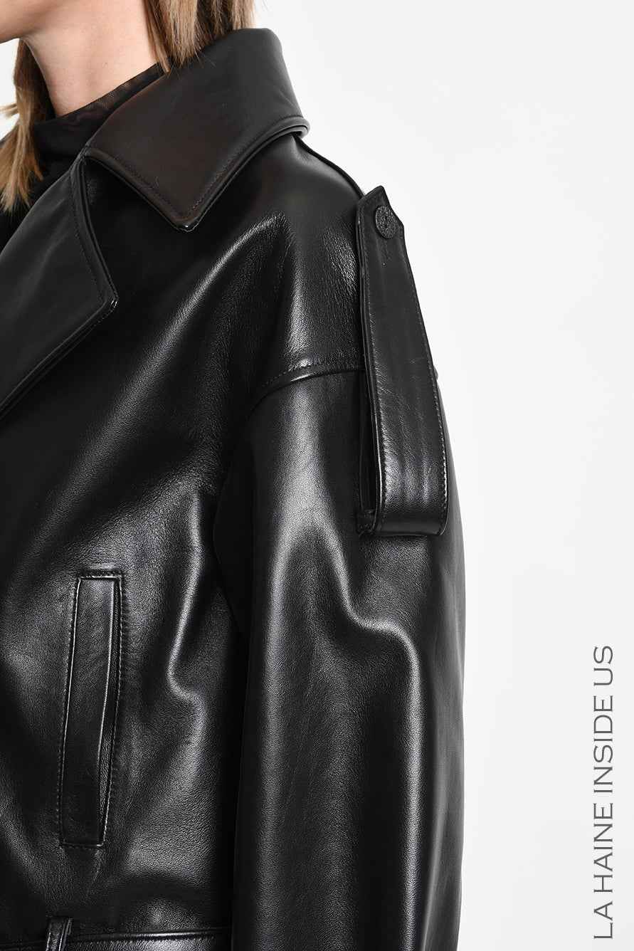 4B W5507 JACKET Over Nappa Leather Lined Black