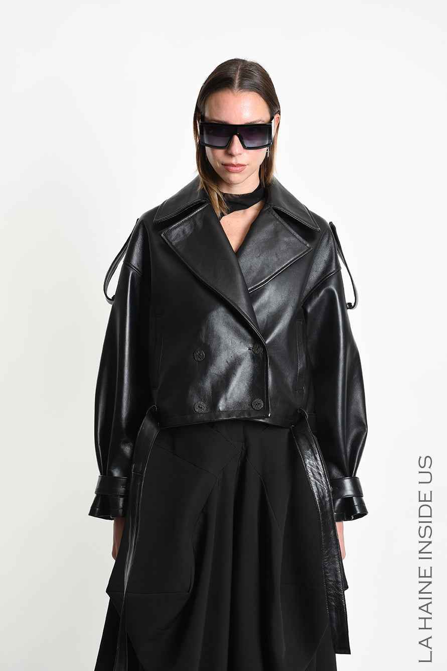 4B W5507 JACKET Over Nappa Leather Lined Black