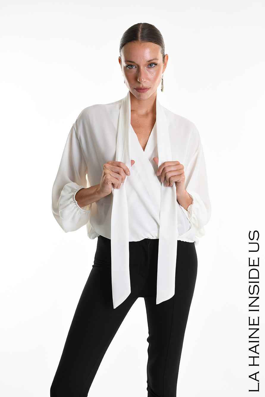 4G W5288 SHIRT Over in Georgette White