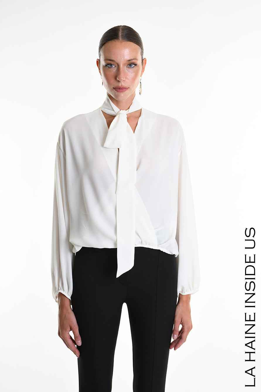 4G W5288 SHIRT Over in Georgette White