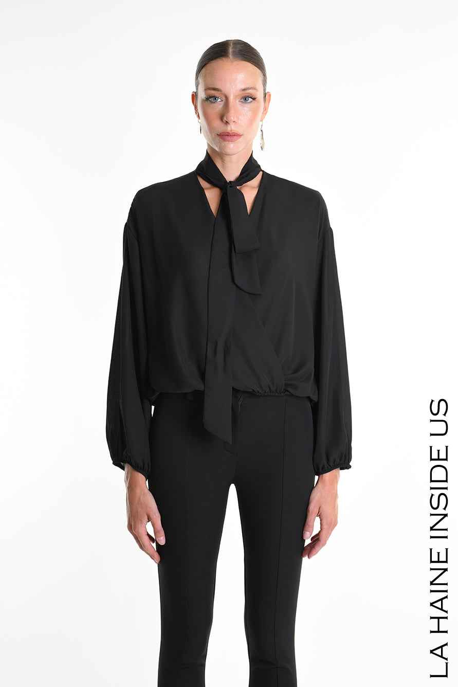4G W5288 SHIRT Over in Georgette Black