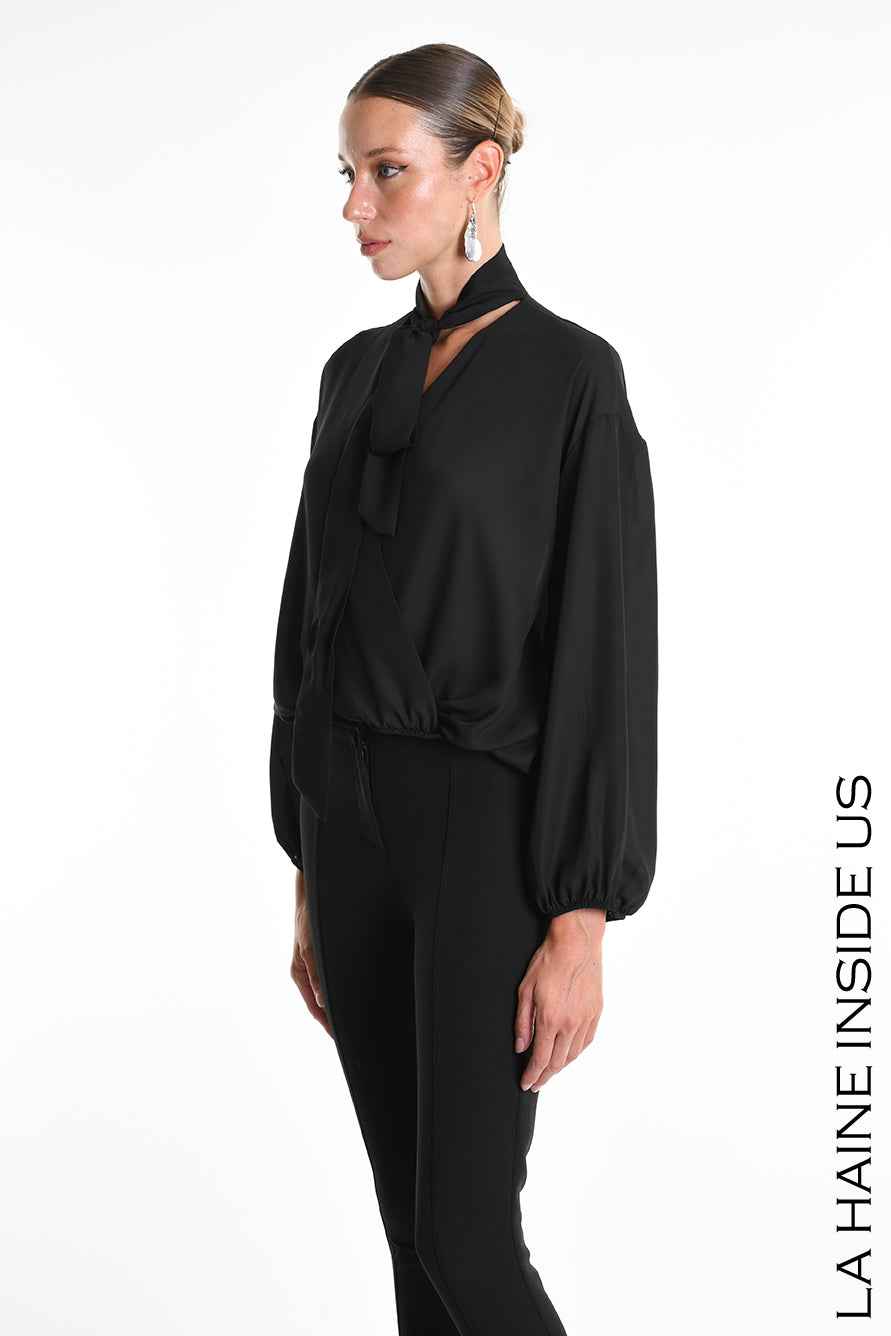 4G W5288 SHIRT Over in Georgette Black