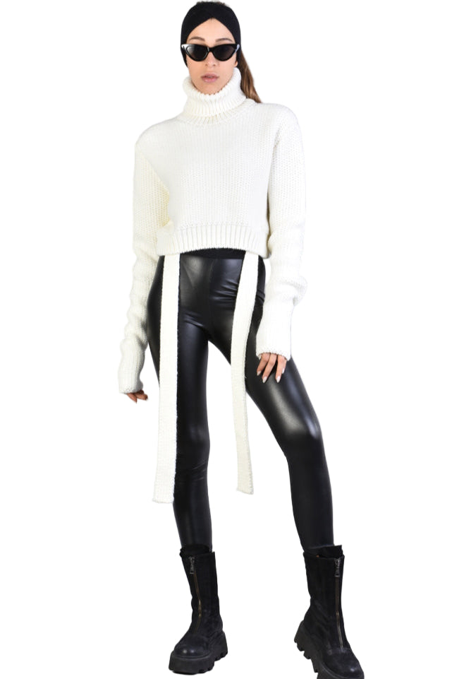 A34J LW61425 SWEATER Fineness 3 Black - Ecru