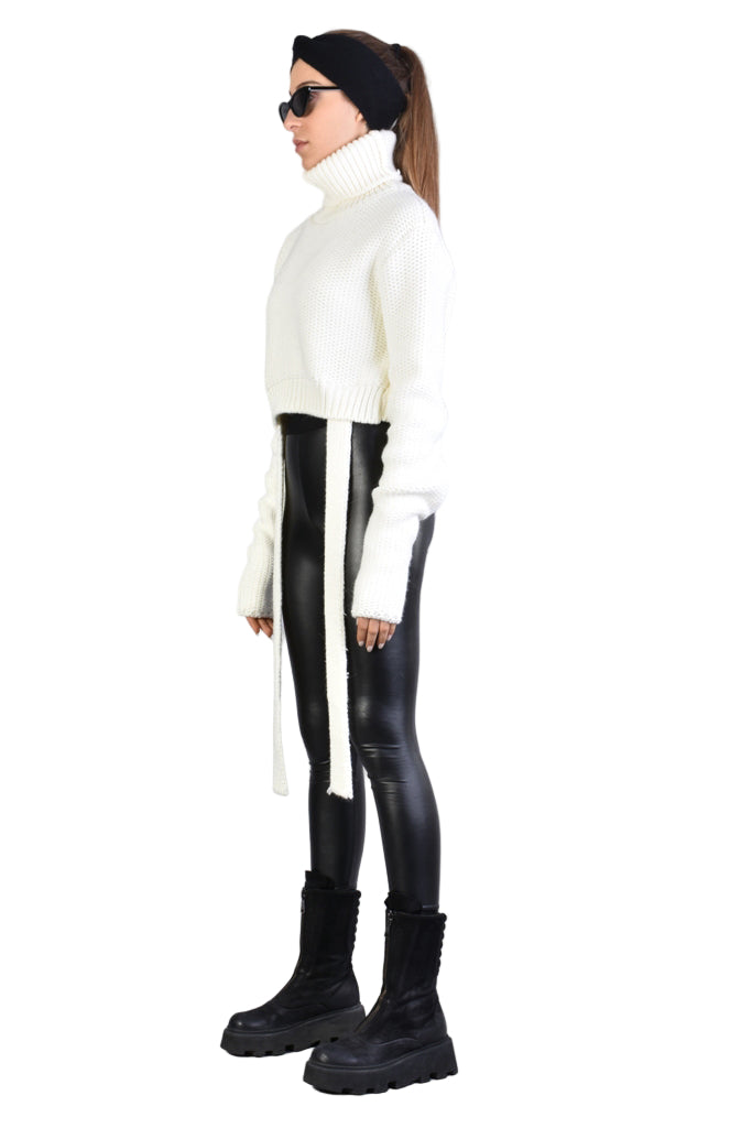 A34J LW61425 SWEATER Fineness 3 Black - Ecru