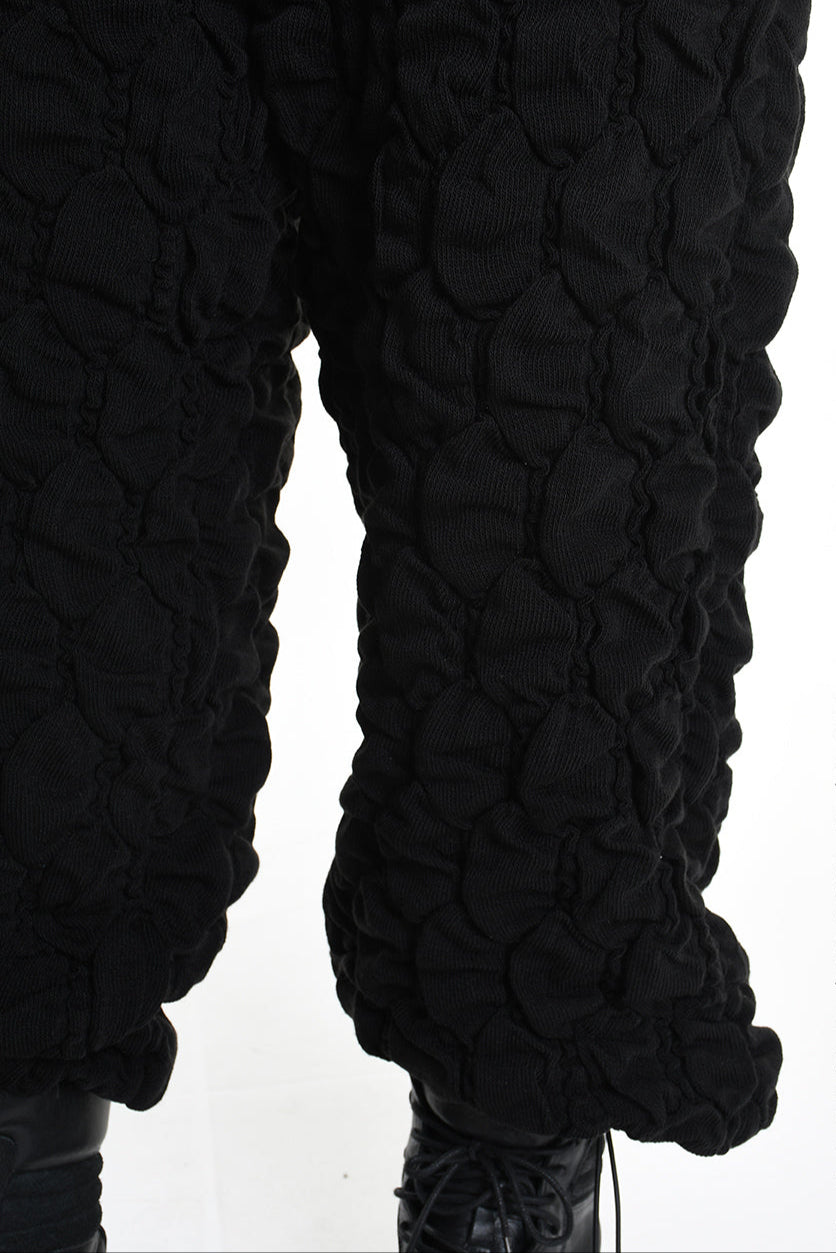 4M W5199 TROUSER Over Wide Fit Embossed Jersey UNISEX U Black LA HAINE INSIDE US