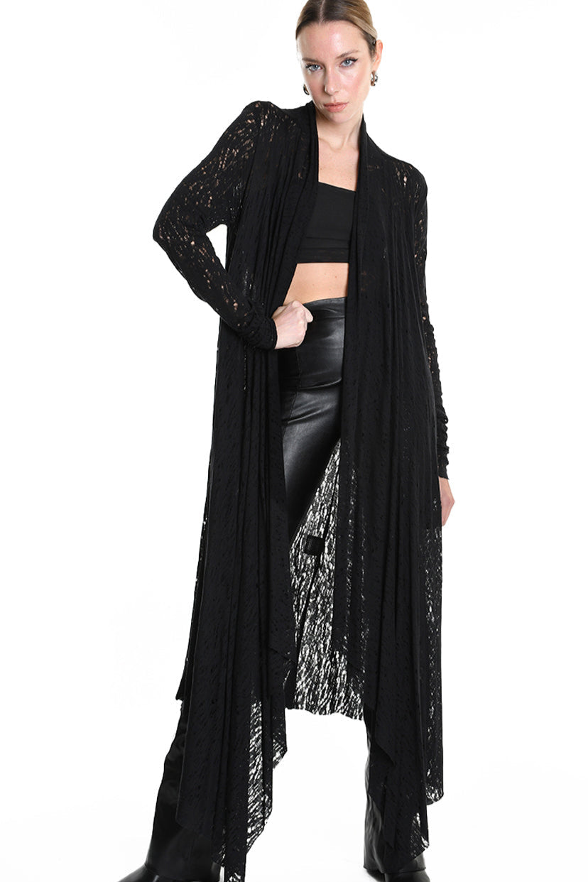 4M W5203 CARDIGAN in Viscose Wool UNISEX U Black LA HAINE INSIDE US