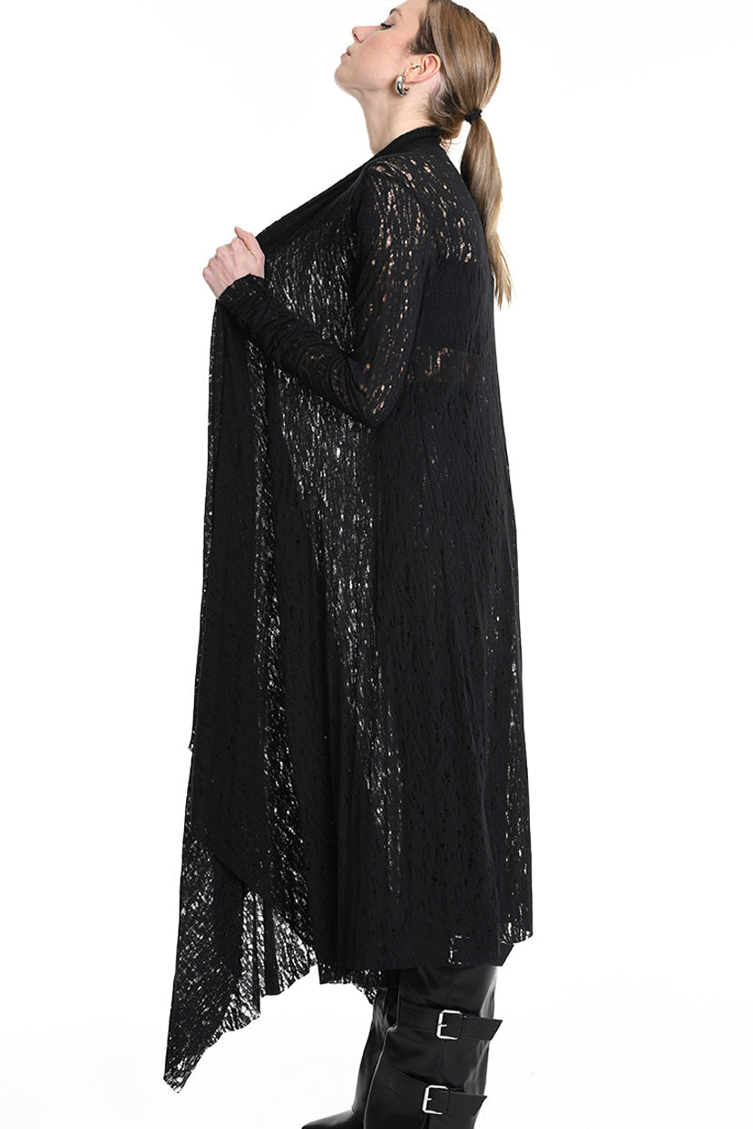 4M W5203 CARDIGAN in Viscose Wool UNISEX U Black LA HAINE INSIDE US