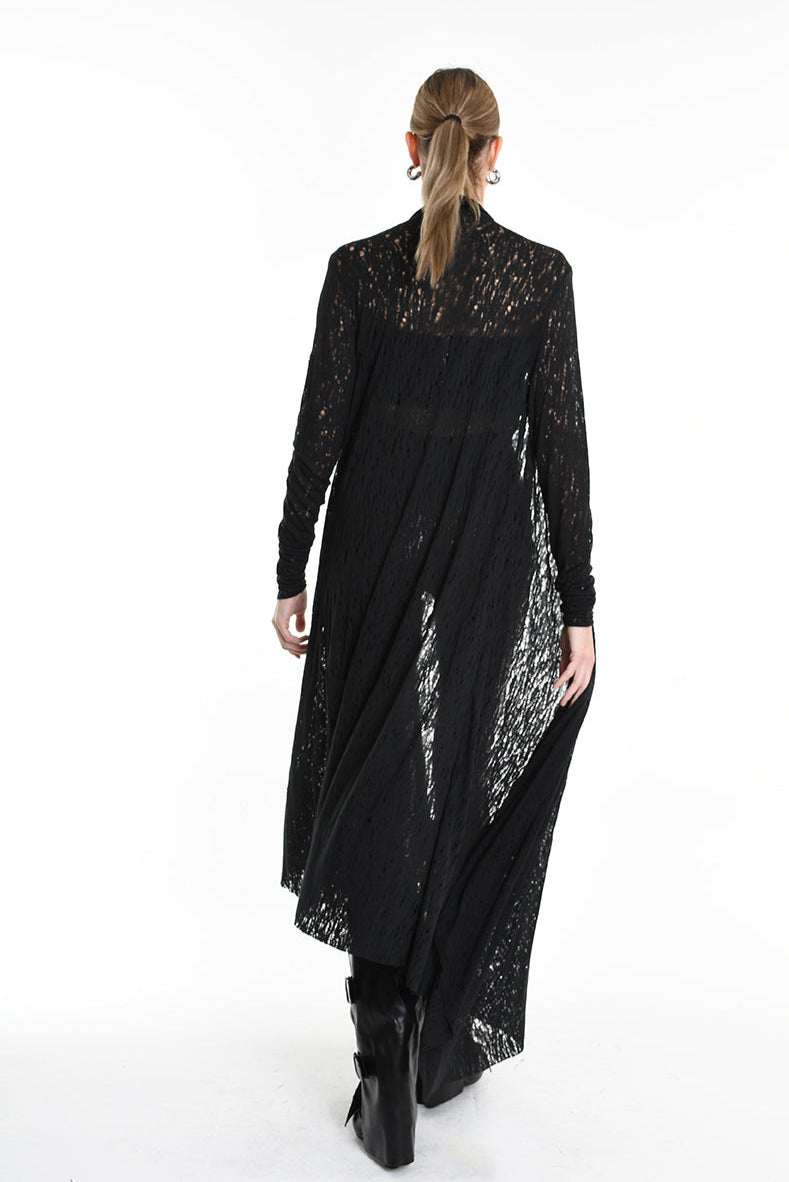 4M W5203 CARDIGAN in Viscose Wool UNISEX U Black LA HAINE INSIDE US