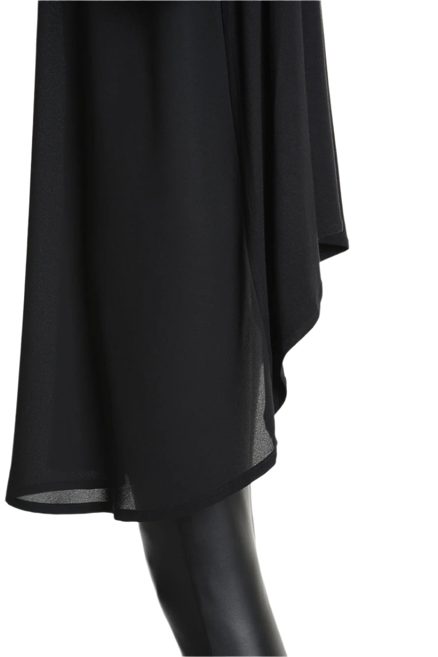 4M W5253 SWEATER Over Asymmetric Georgette & Viscose Black LA HAINE INSIDE US