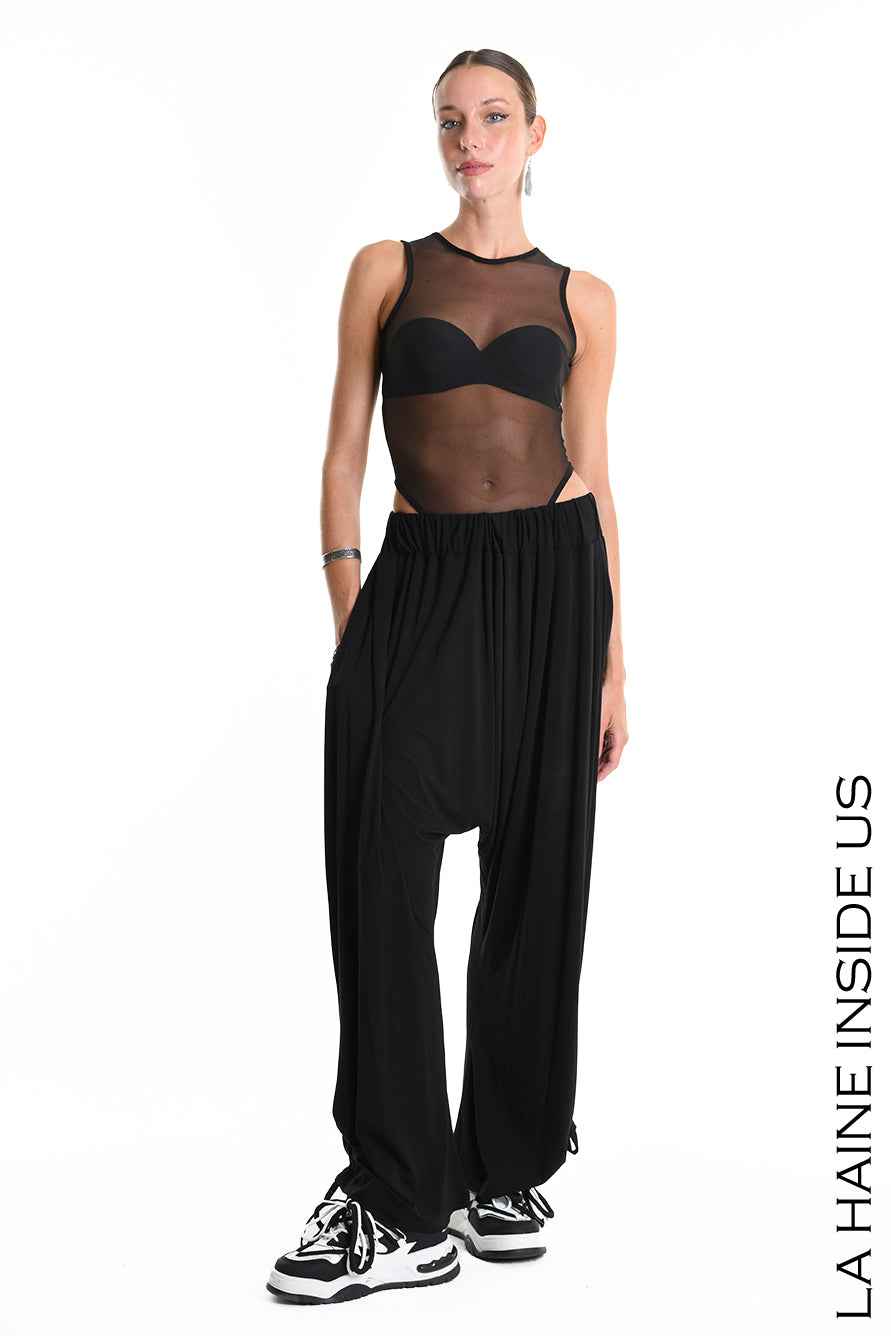 4M W5270 TROUSER Over Jersey Bamboo Black