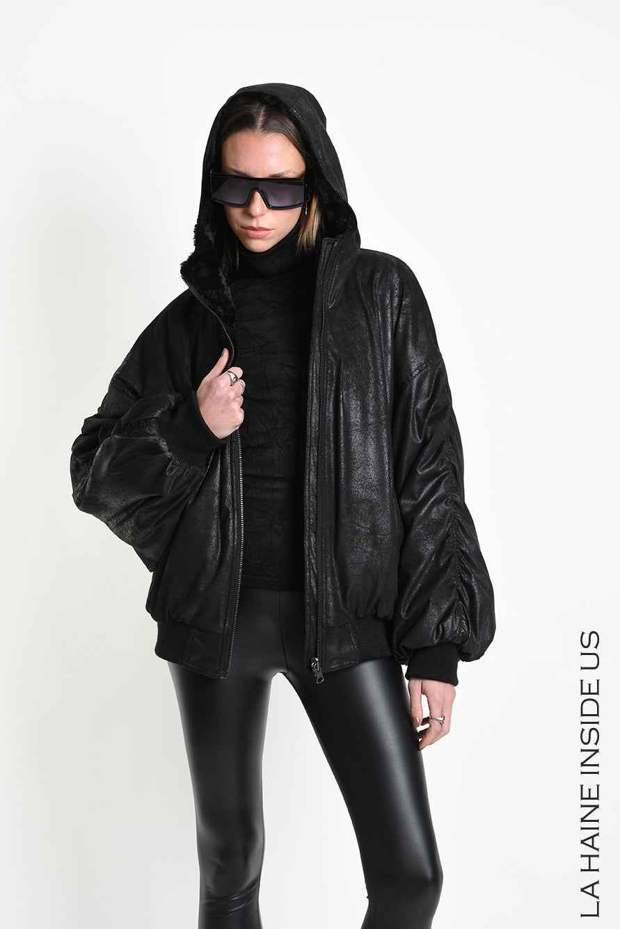 4P W5524 SPORT JACKET Over Faux Suede Doubleface & Lined Black