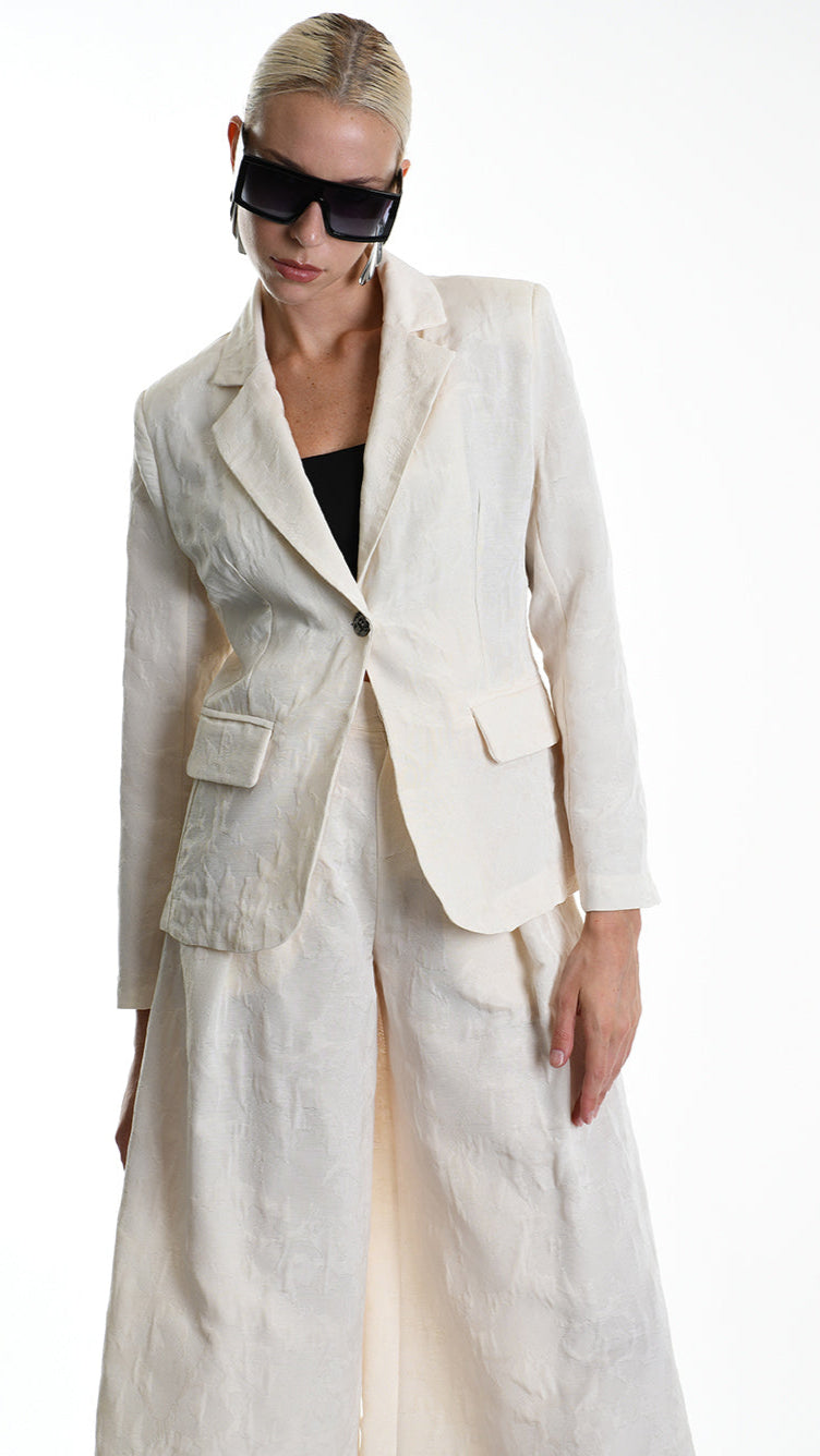 A34R W500125 JACKET Regular Cotton Jacquard Ecru