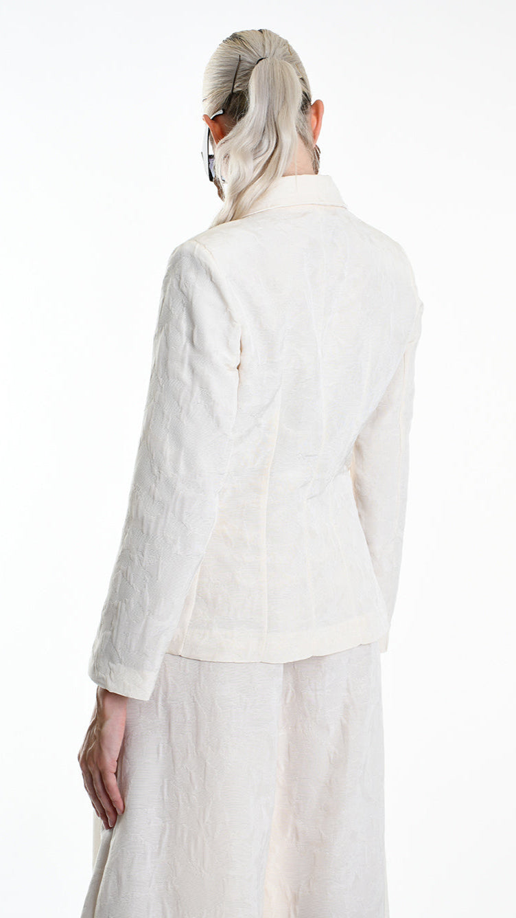 A34R W500125 JACKET Regular Cotton Jacquard Ecru