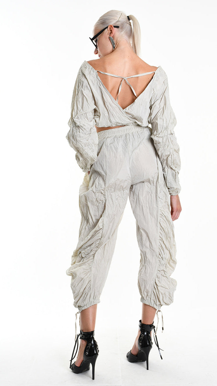 A34R W509225 TROUSER Over Taffeta Crumpled Sand