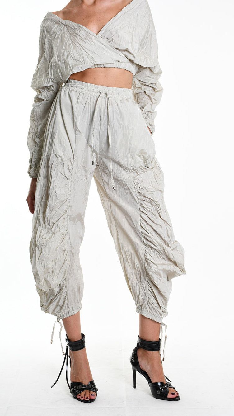 A34R W509225 TROUSER Over Taffeta Crumpled Sand