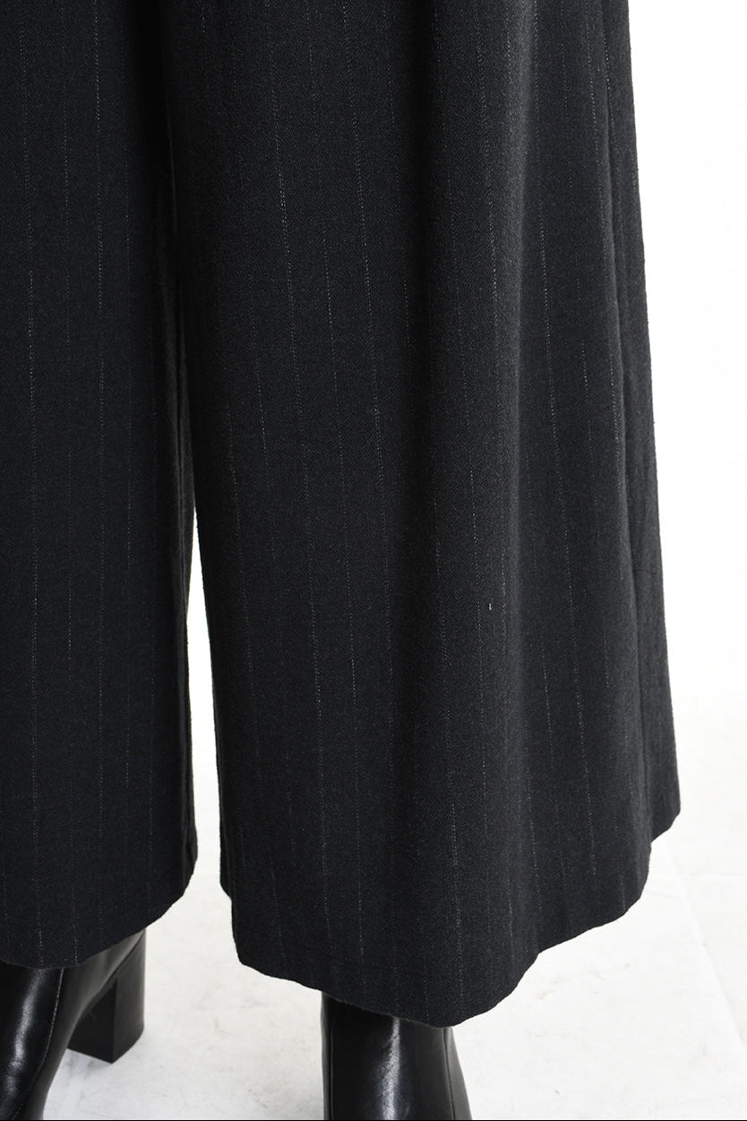 4R W5144 TROUSER Wide Fit Blend Cotton Black LA HAINE INSIDE US