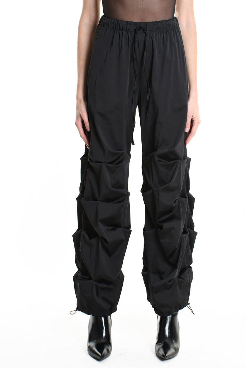 4R W5158 TROUSER Wide Fit Satin Black WOMAN LA HAINE INSIDE US