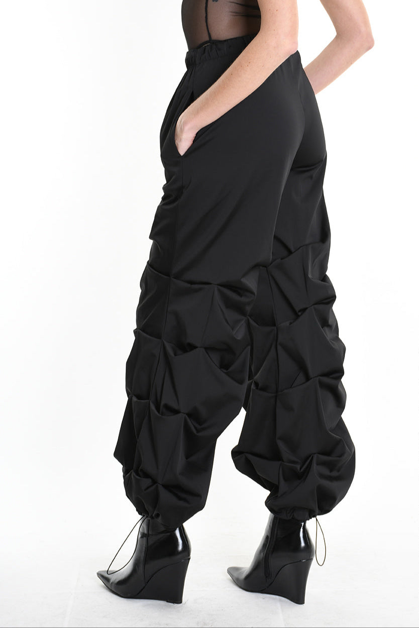 4R W5158 TROUSER Wide Fit Satin Black WOMAN LA HAINE INSIDE US