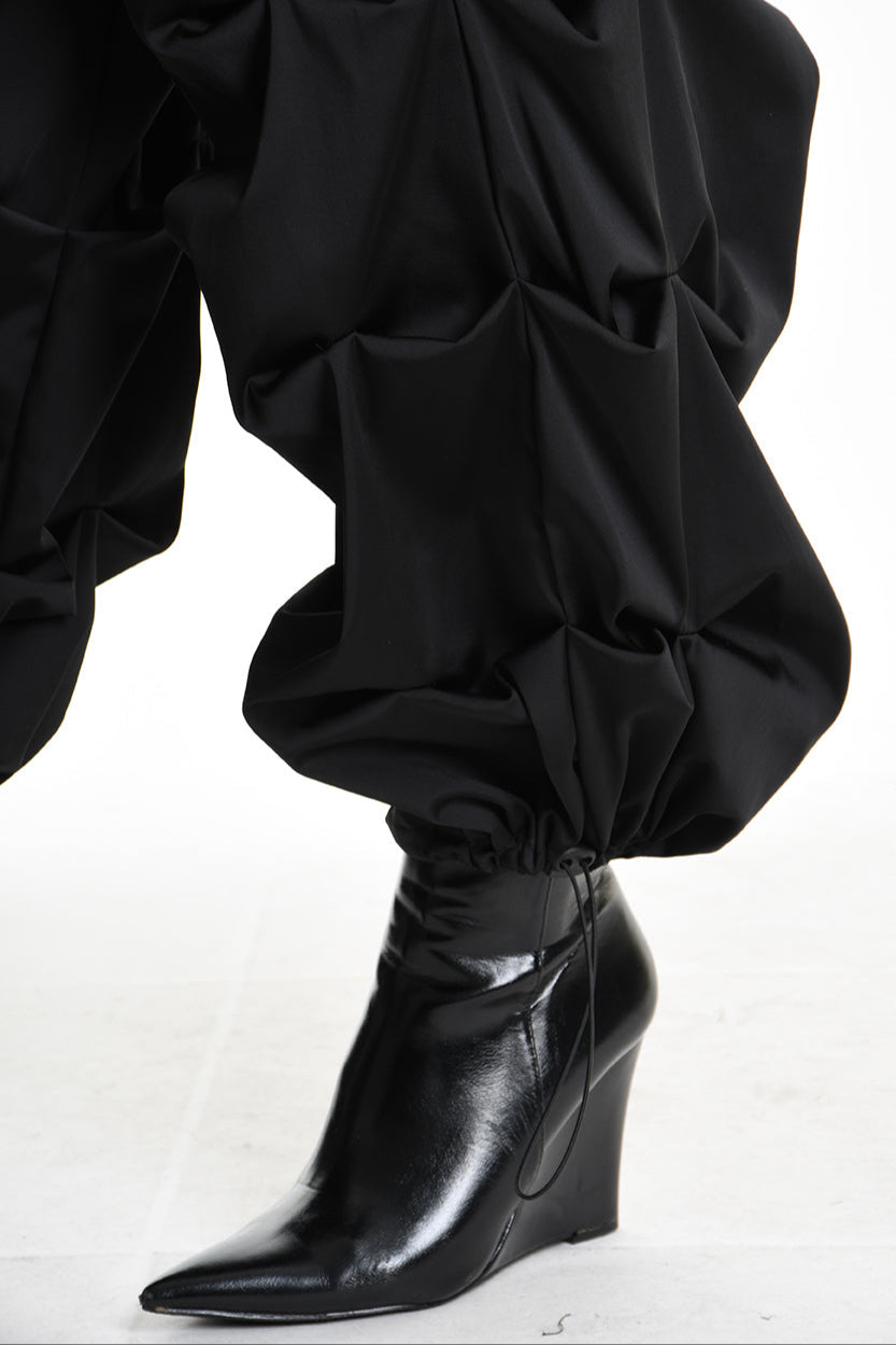 4R W5158 TROUSER Wide Fit Satin Black WOMAN LA HAINE INSIDE US