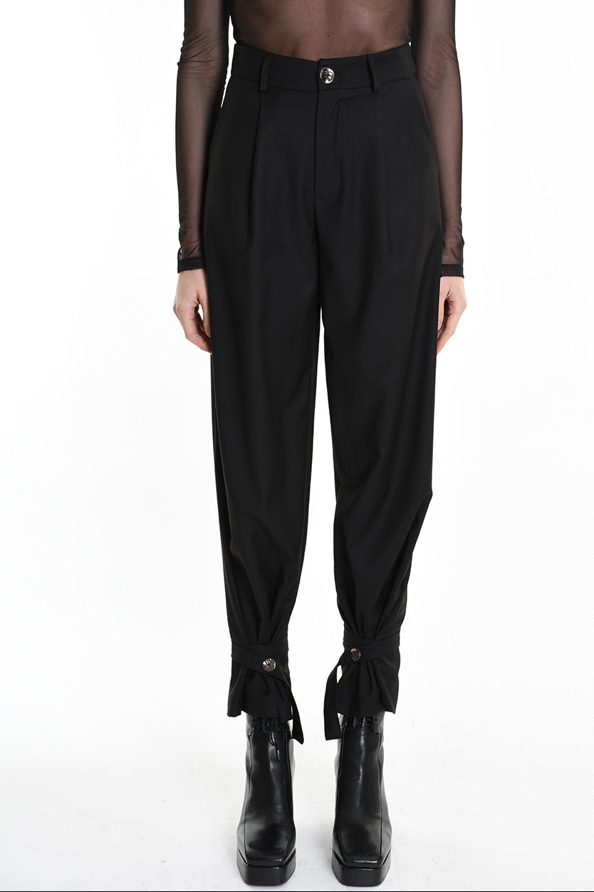 4R W5162 TROUSER Regular Fluid Black LA HAINE INSIDE US