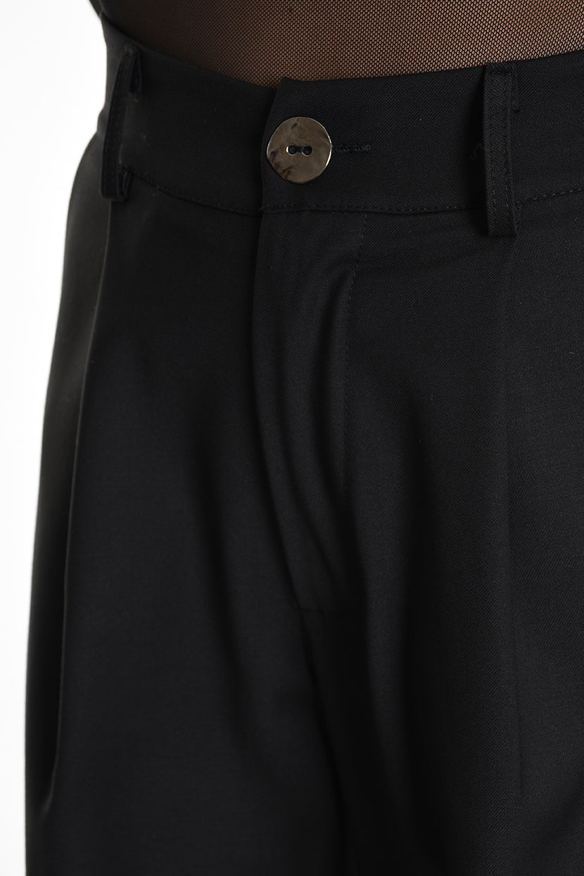 4R W5162 TROUSER Regular Fluid Black LA HAINE INSIDE US