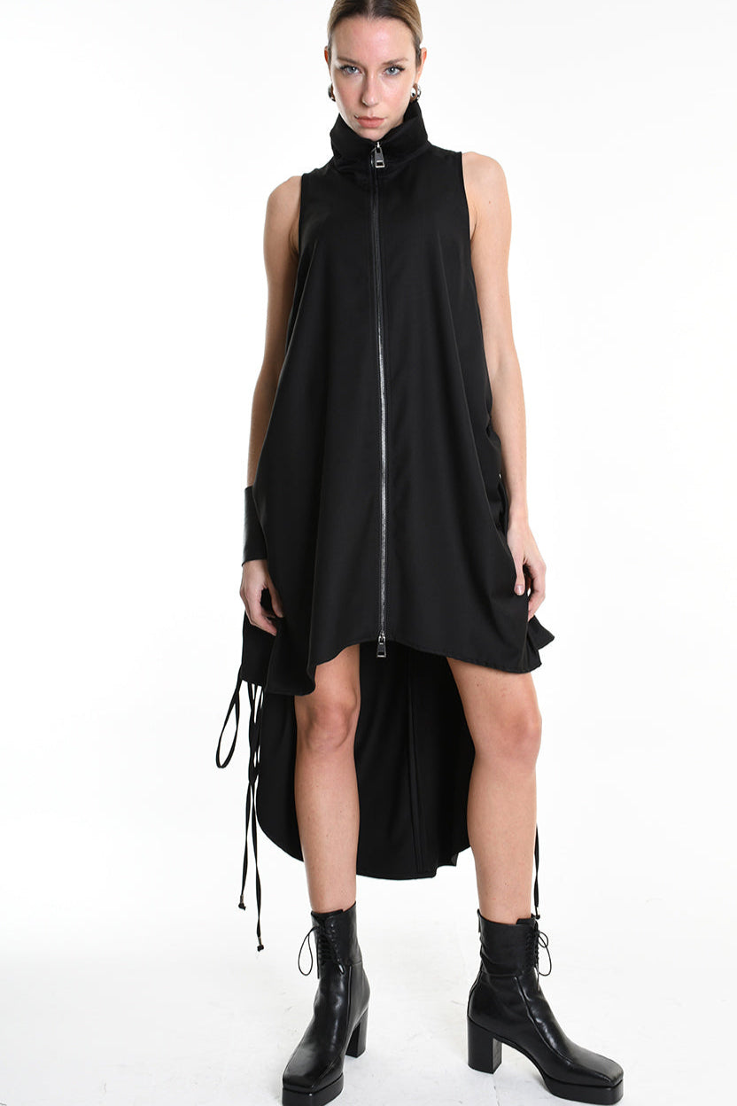 4R W5190 DRESS Over Asymmetric Fluid Black LA HAINE INSIDE US
