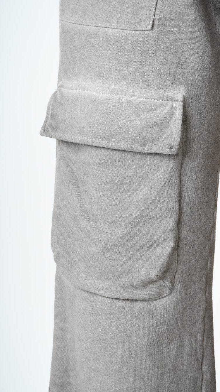 A34V LW91425 TROUSER Wide Gauze Fleece Dyed Cold Sand