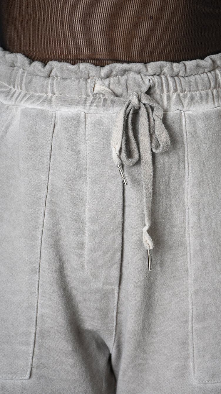 A34V LW91425 TROUSER Wide Gauze Fleece Dyed Cold Sand