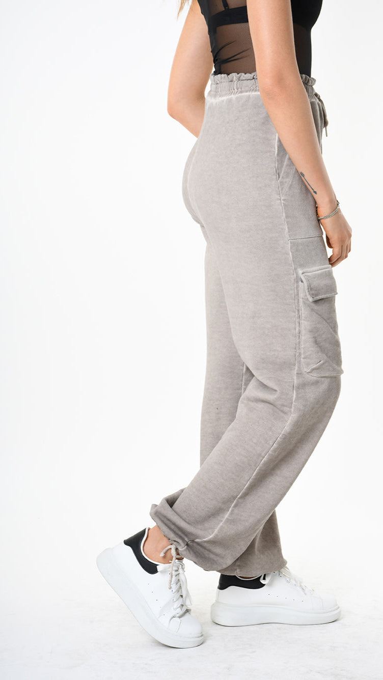 A34V LW91425 TROUSER Wide Gauze Fleece Dyed Cold Sand