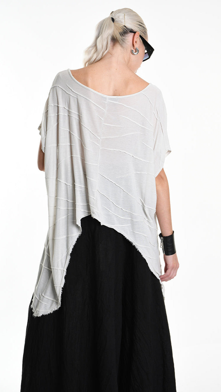 A34V W507625 T-SHIRT Asymmetric Jersey Devore Dyed Sand