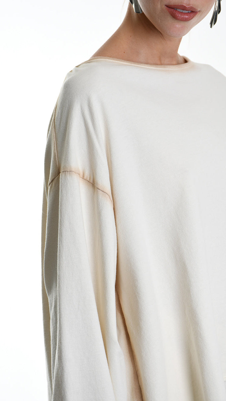 A34V W508225 FLEECE Over Stretch Dyed Cold Sand