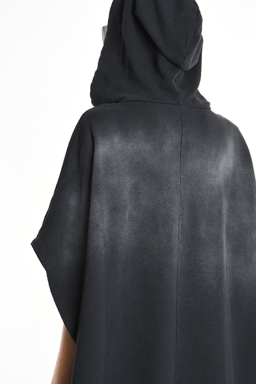 4V W5224 DRESS Over Asymmetric Chorosive Treatment Fleece Black LA HAINE INSIDE US